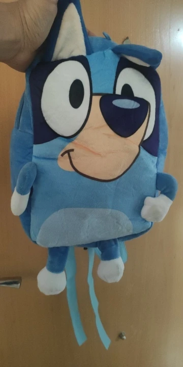 Dibujos animados Bluey familia Cosplay guardería niños mochila Bluebin perro mochila Kawaii azul naranja perro mochila niños regalos photo review