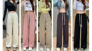 Wide-leg pants, women's pants, women's wide-leg pants, women's fashionable trousers 1
