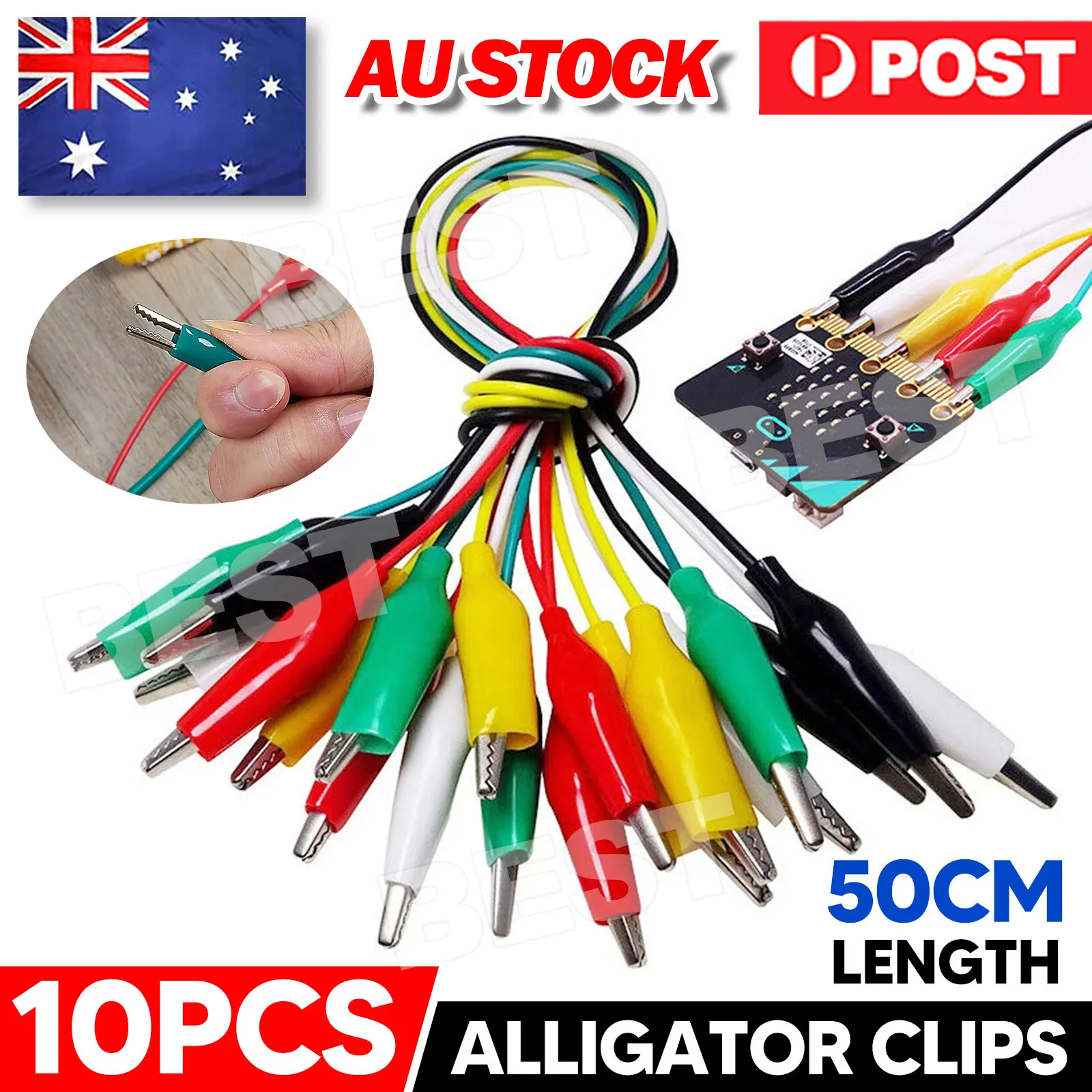 10PCS Electrical Alligator Clips Test lead Jumper Wire Crocodile Cable wire