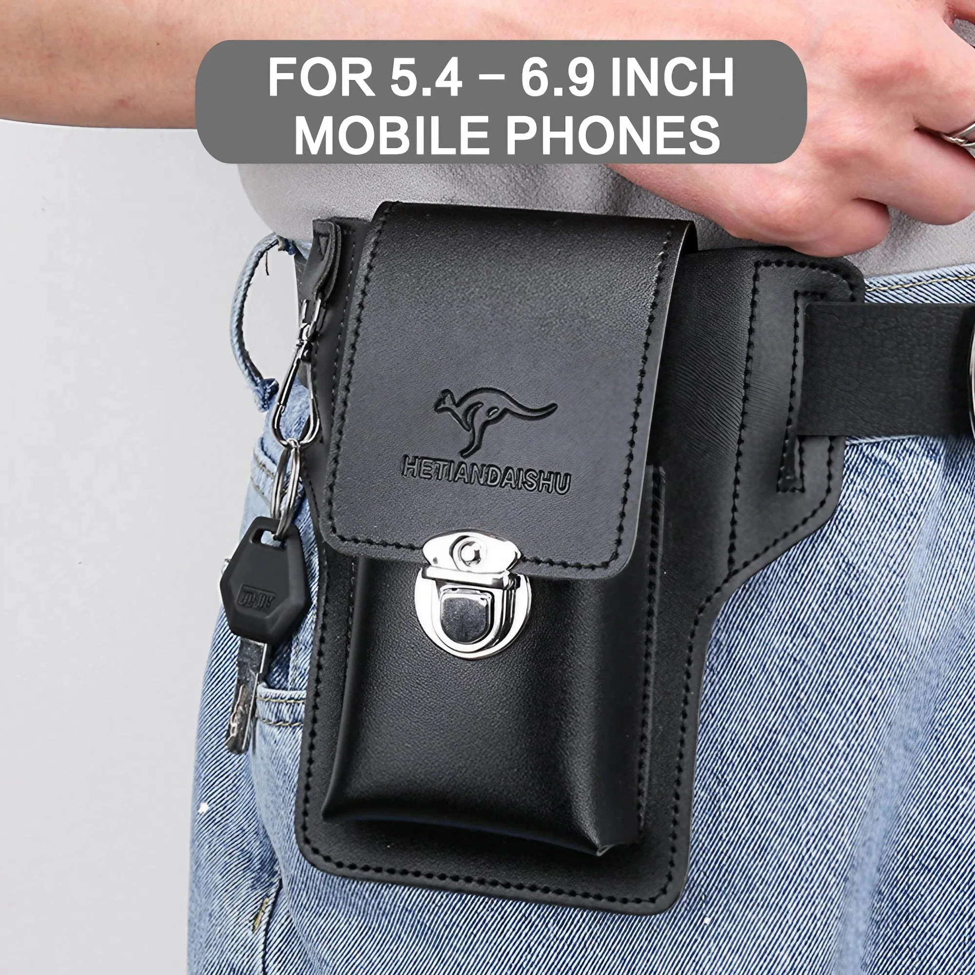Étui Ceinture Colonel Littleton N°48M En Cuir Noir, Taille Moyenne (pour IPhone 12 Mini, Etc.)