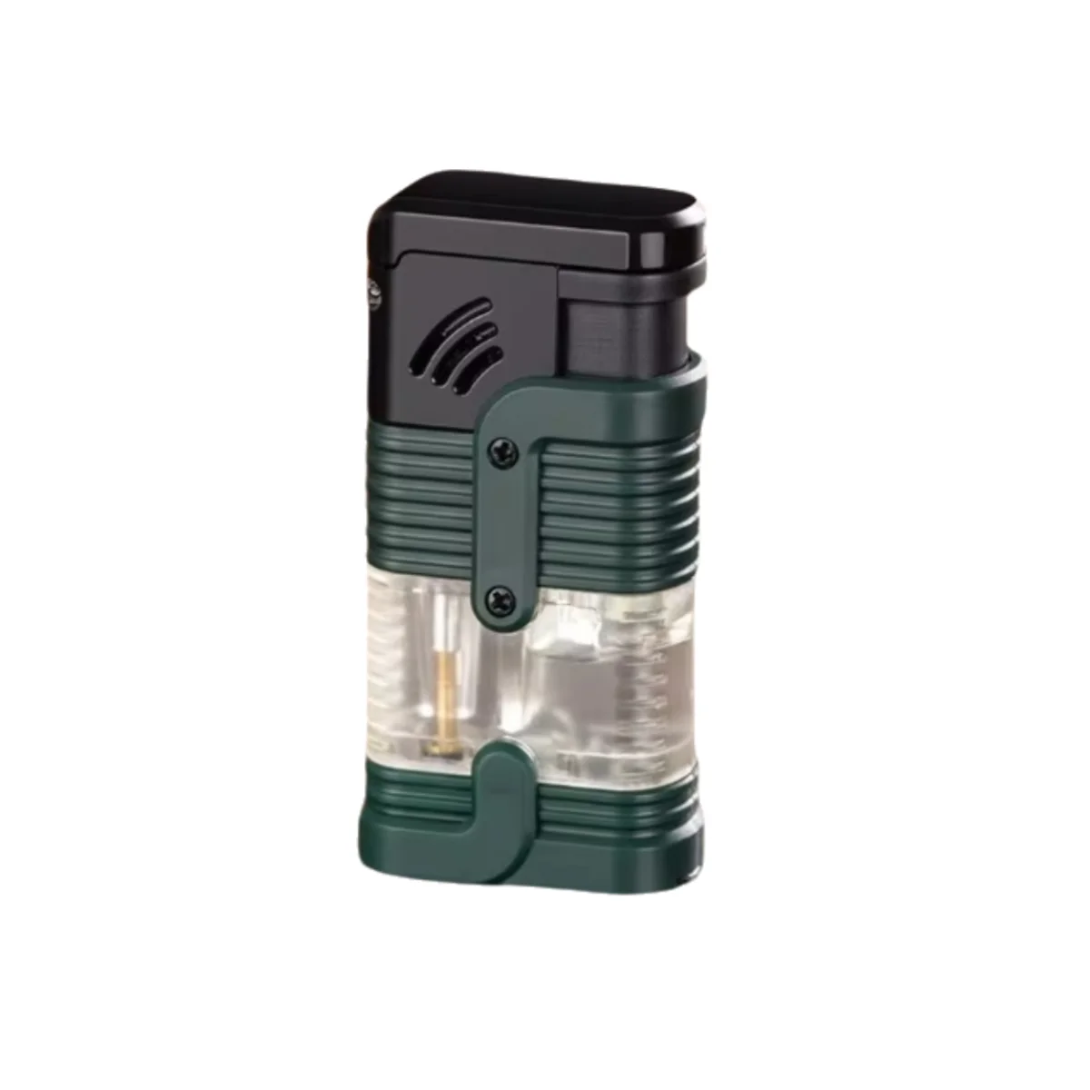 4 PACK Triple Solid & Clear Color Torch Lighter Adjustable Flame W/Cigar Puncher