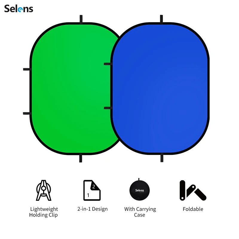 Collapsible Portable Reflector Blue And Green Screen Chromakey Photo Studio Light Reflector 100x150CM/150x200CM for Photography photo reflector props