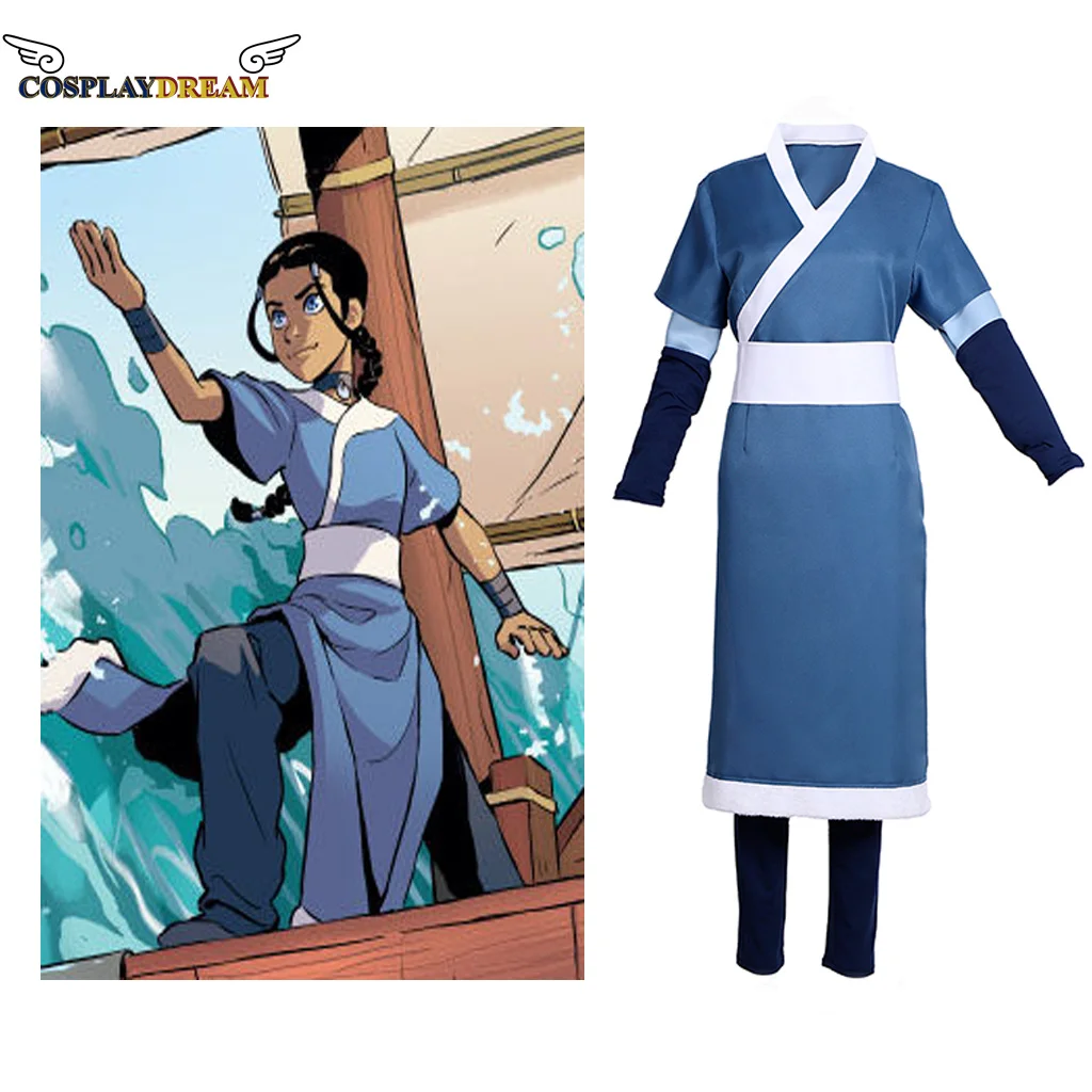 

Princess Katara costume Avatar The Last Airbender Cosplay Katara Cosplay Costume blue Suit Uniform Custom Made