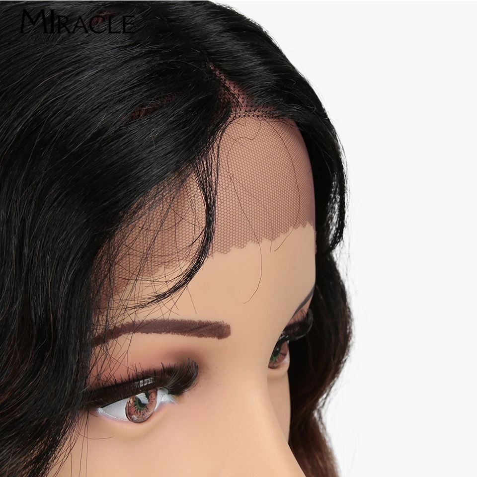 Synthetic Lace Wig 30'' Water Wave Lace Frontal Wig for Women Ombre Red Blonde Cosplay Female Front Wigs MIRACLE