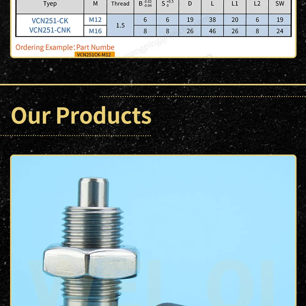 Description Picture 5 of itemFactory Supply Locking Plunger Retractable Pen Principle Push Knob Indexing Bolts With Nut