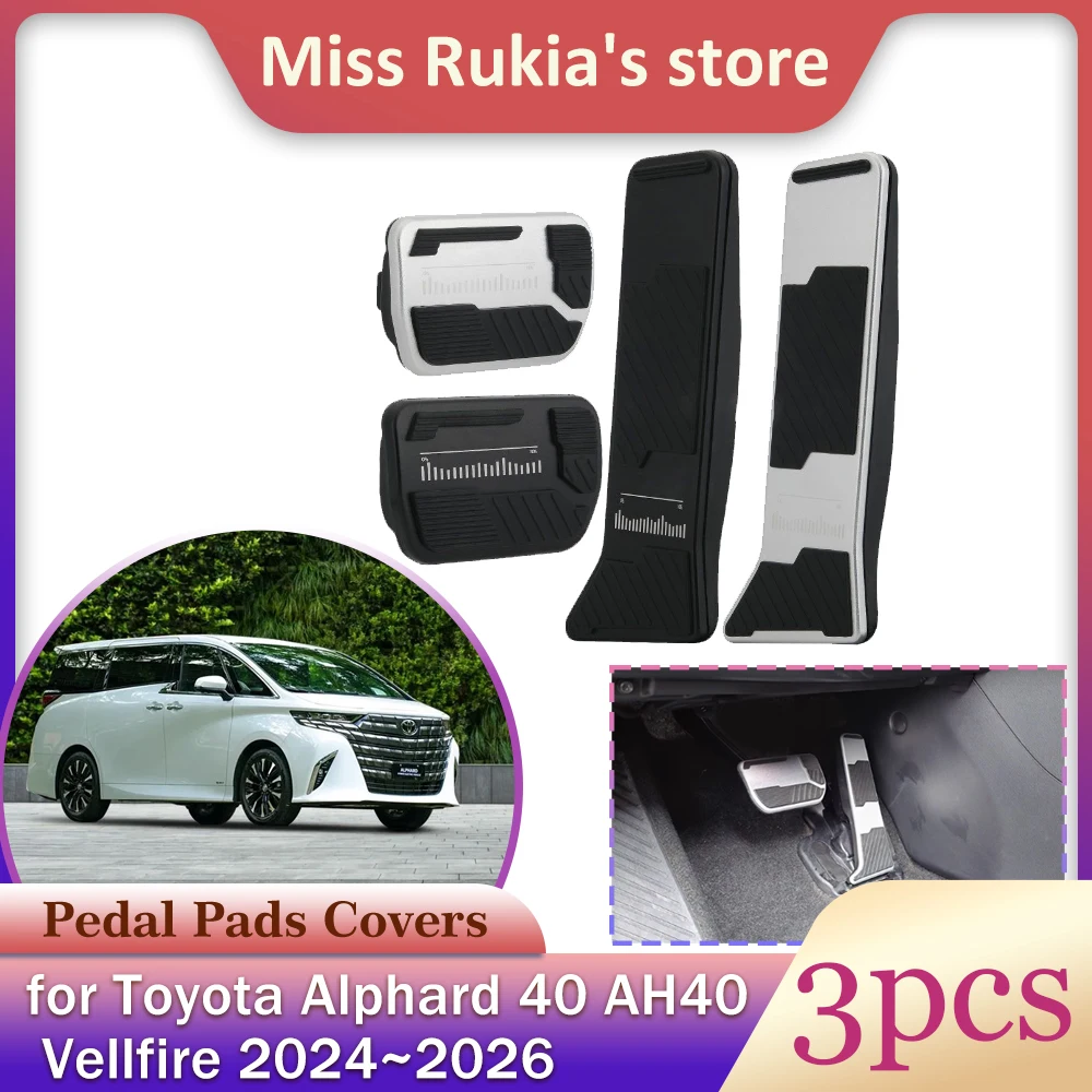 Car Gas Brake Pedal for Toyota Alphard 40 AH40 Vellfire ~ Alloy Anti-Slip Brake Footrest Pedals Fuel Cover Accessories