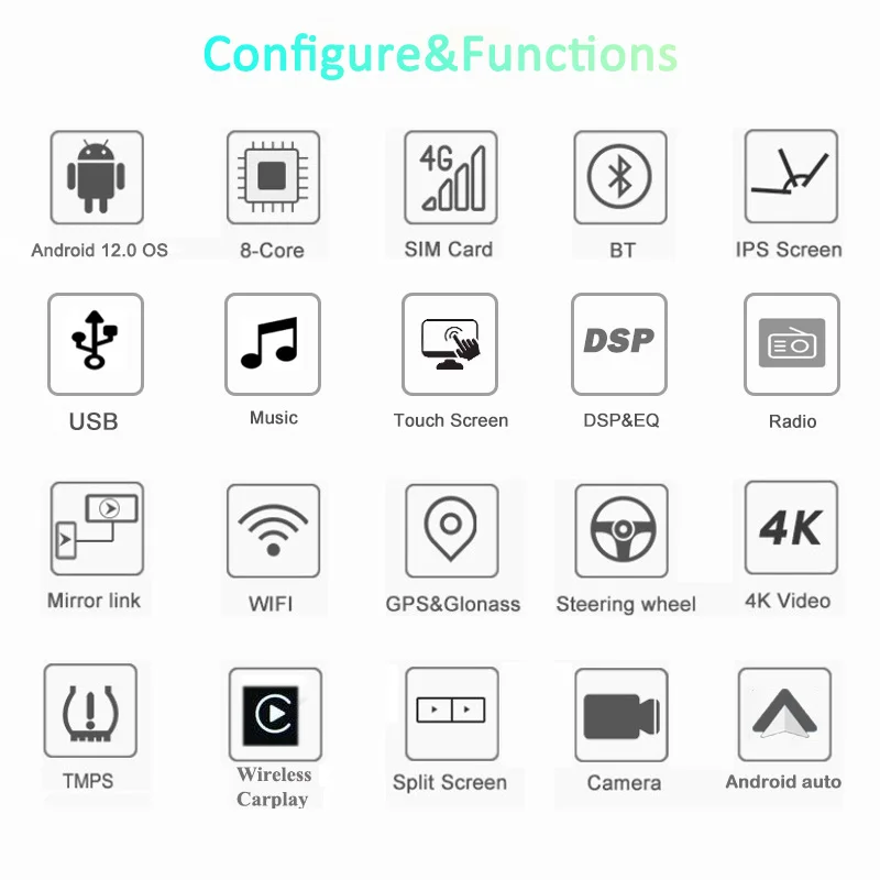 Wireless Carplay Android Auto Autoradio Multimedia-Player für BMW 1er E81 E82 E87 E88 Head Unit Touchscreen Rückfahr kamera GPS – Detail 2
