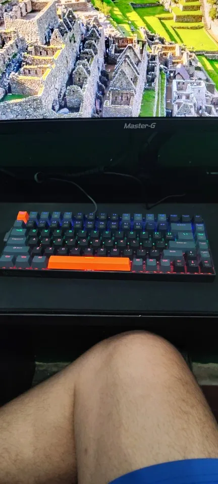 AliExpress Collection Machenike-Teclado mecánico K500A-B84 75% TKL, periférico para juegos con cable intercambiable en caliente, retroiluminado en 6 colores, 84 teclas, para PC y portátil photo review