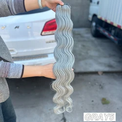Magicae Body Wave Ombré Blonde Synthetic Hair Extensions - 26” 150g High - Temperature Fiber - 30inches - 200g - 76cm (GRAY)
