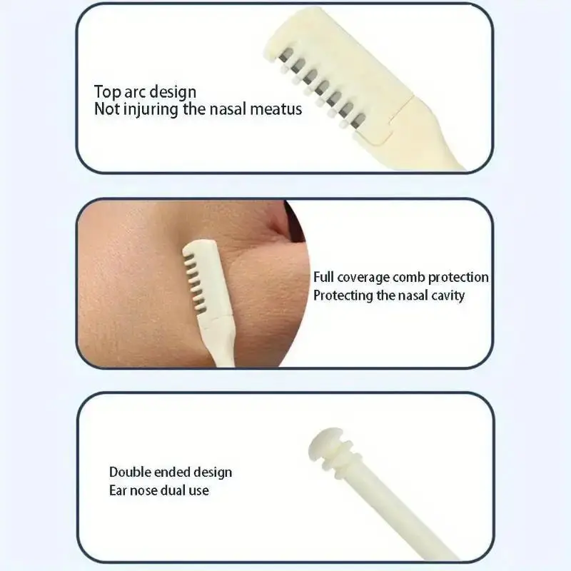 Karsyngirl 3/5/10Pcs 코 헤어 리무버 360 회전 비강 가위 코 헤어 트리머 여성용 남성용 수동 코 헤어 트리머