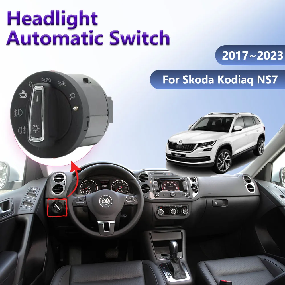 

Headlight Automatic Switch for Skoda Kodiaq NS7 2017~2023 Auto Lights Sensor Car Head Lamp Control Modified Interior Accessories