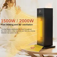 Энергосберегающий нагреватель с керамическим вентилятором мощностью 2000 Вт со светодиодной подсветкой пламени увлажнителя, тихий, скорость нагрева 2S, 4 режима — изображение 4