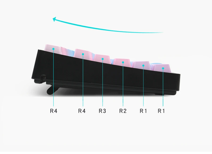 Azul Enchantress Keycaps Gradiente Oem Perfil Backlit Keycap Transparente Side ou Top Impressão Keycaps para Gk61 68 87 Teclados - Imagem 4