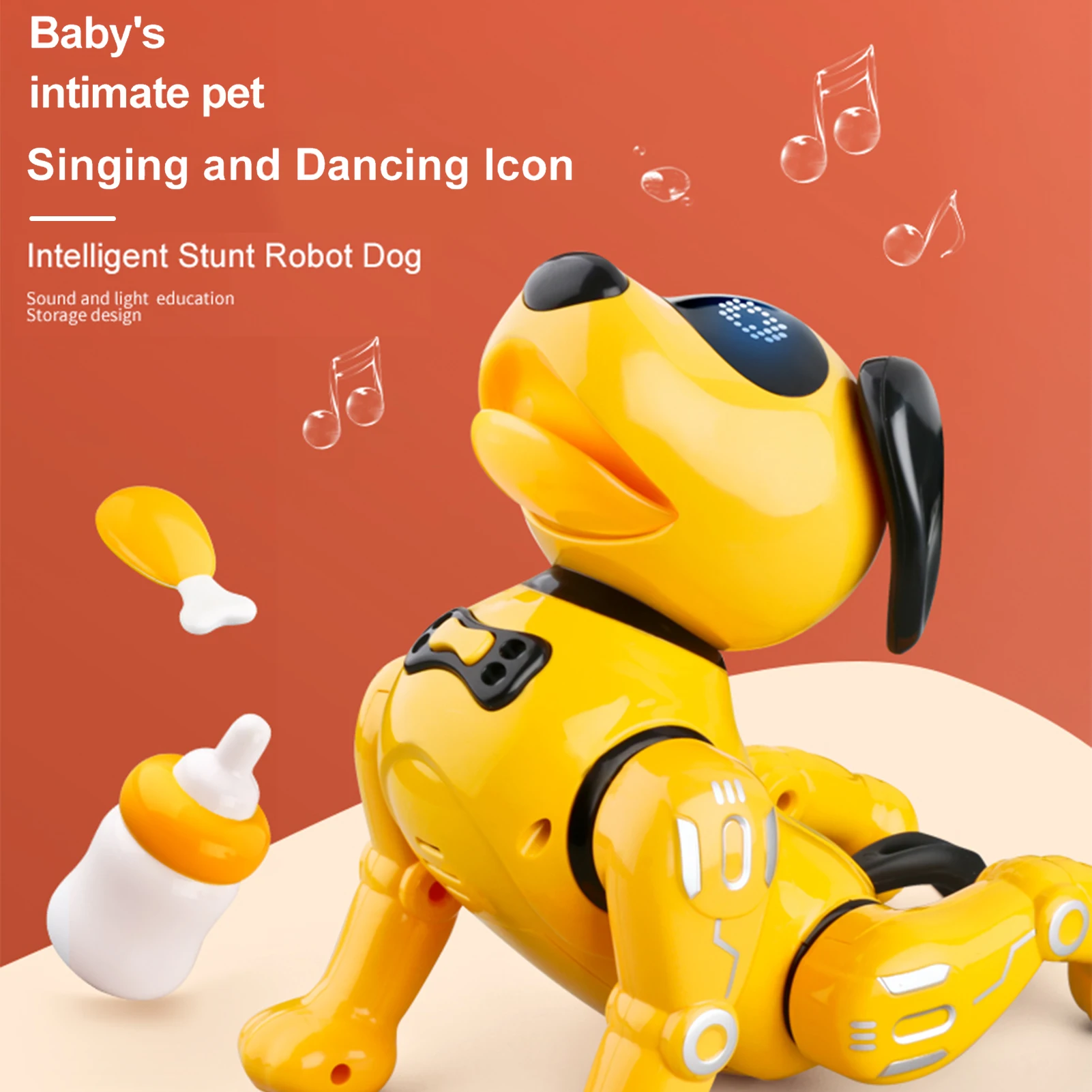 LE NENG TOYS K16A Robot Dog Electronic Pets Stunt Dog Intelligent Touch-sense Music Song Toy for Kid Birthday Christmas Gift