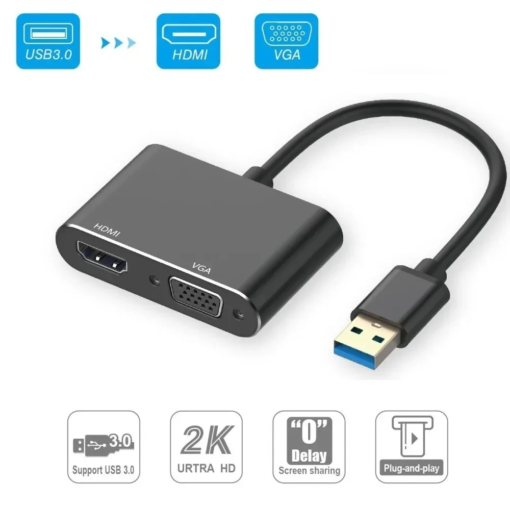 Adaptador de cabo USB 3.0 para HDMI: Transmite Vídeo e Áudio em Alta Definição (1080P), Proporcionando Experiência Audiovisual