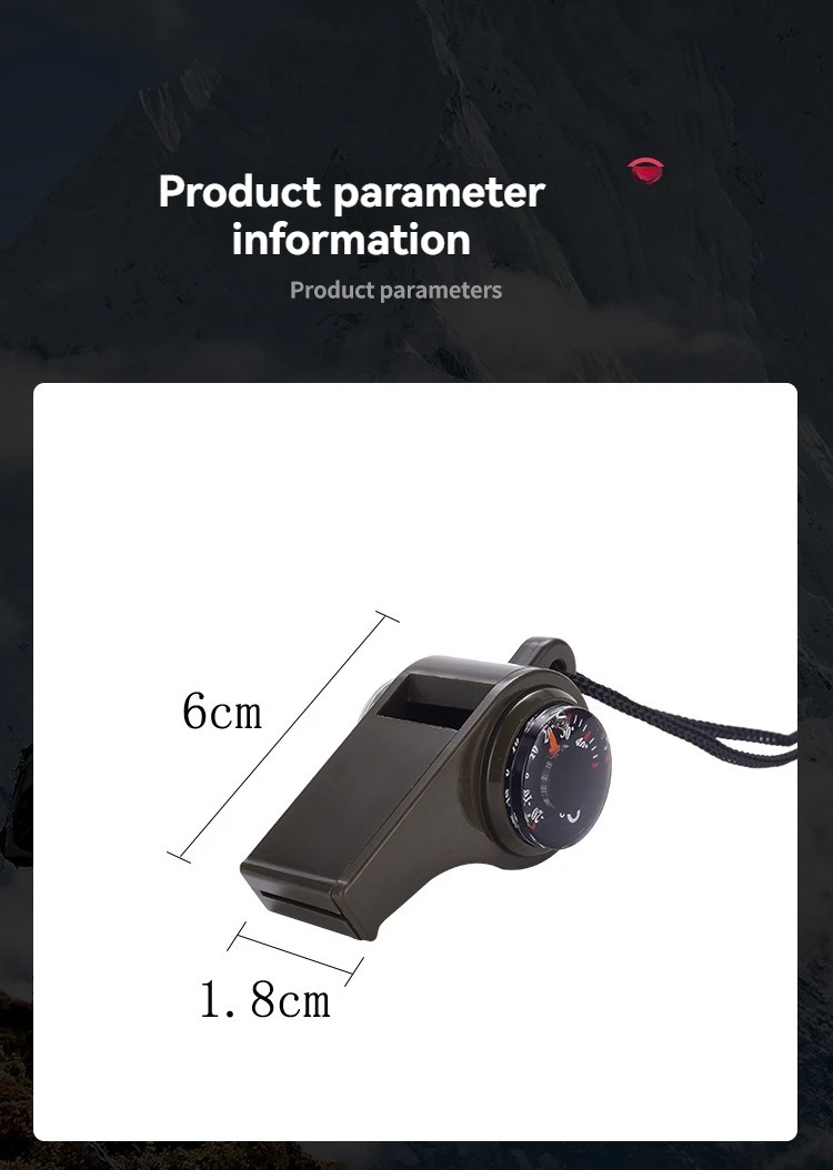 Outdoor multi-function three-in-one whistle life-saving whistle with compass thermometer competition referee
