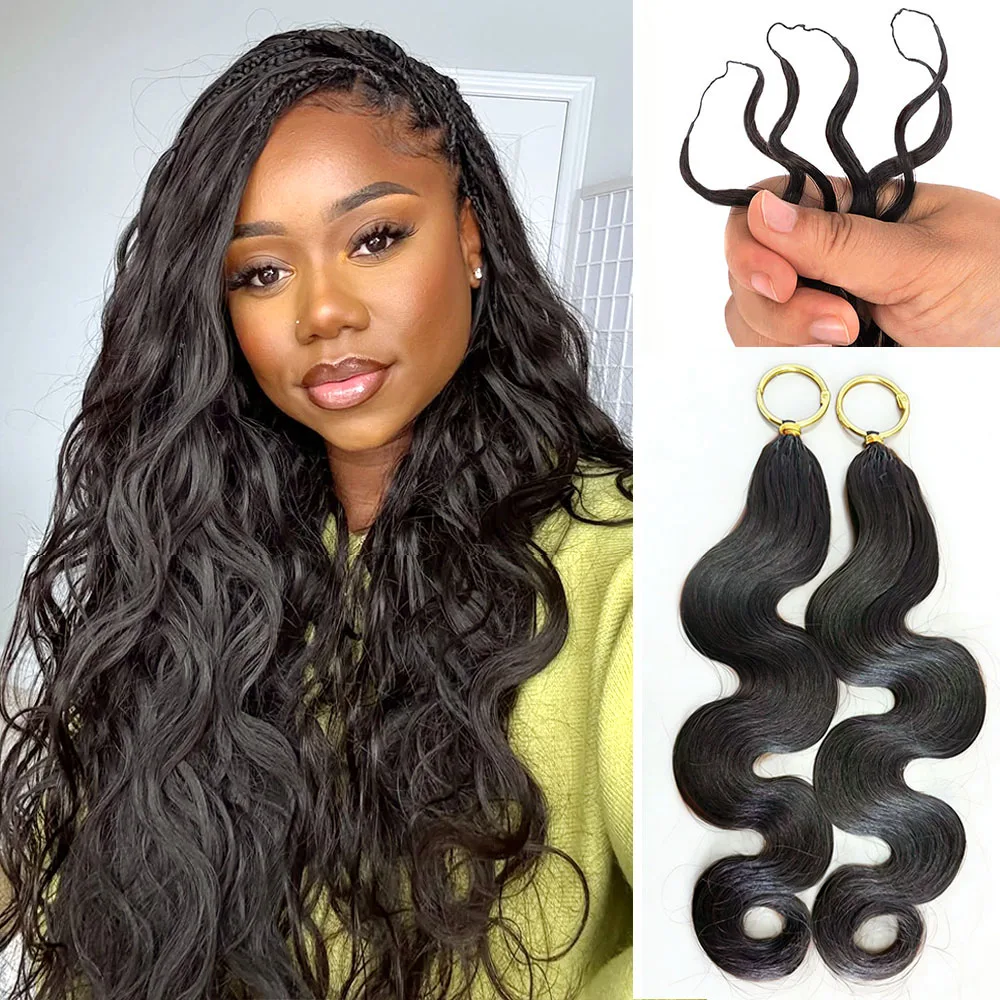 Miracle Knots Crochet Human Hair For Braiding Body Wave Boho Braids 100% Raw Human Hair Extensions Feathered Human Crochet Hair 1