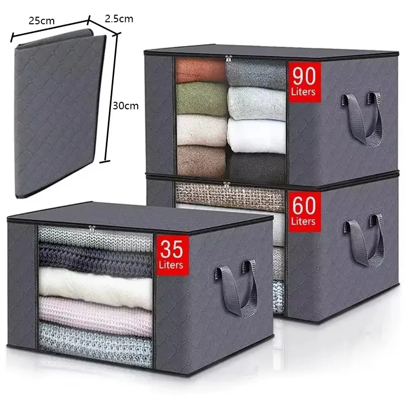1/3pc Large Capacity Clothes Storage Bag Foldable Blanket Storage Bags Storage Containers for Organizing Bedroom Closet Clothing 1