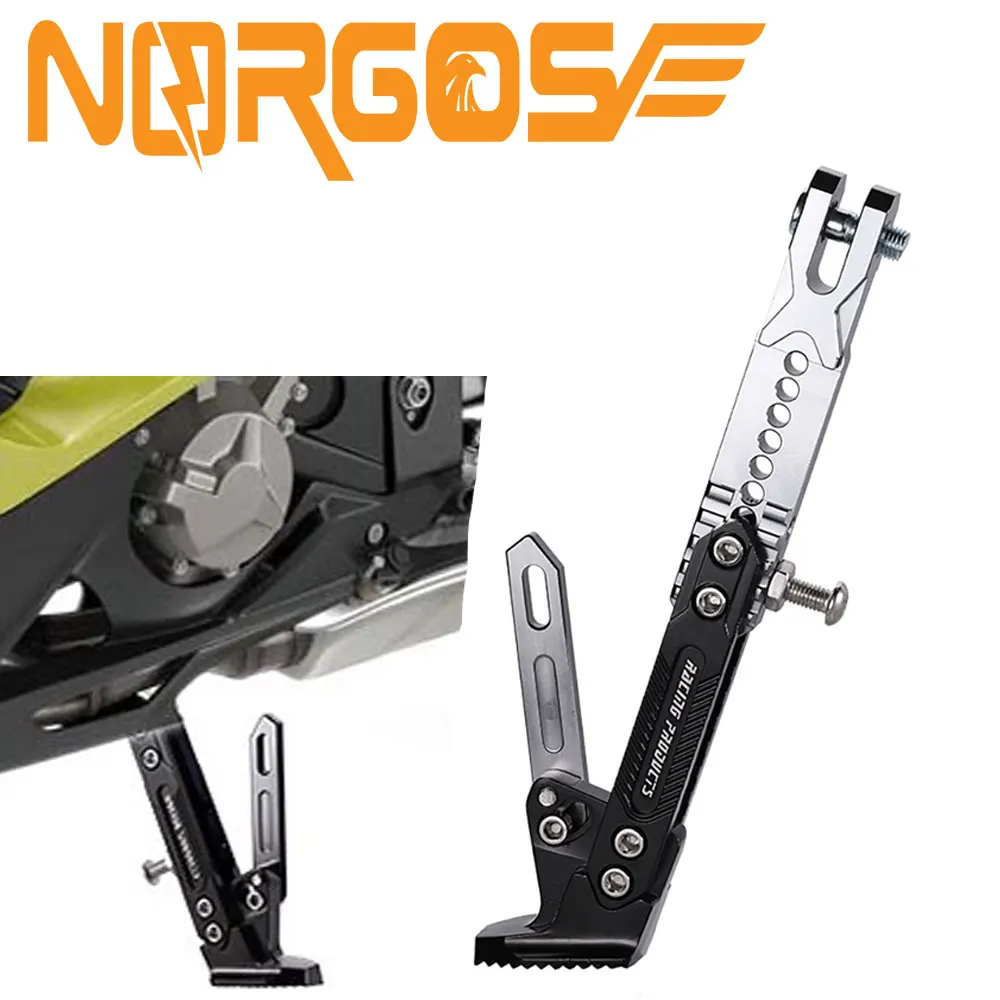 

(NORGOS) Adjustable Side Stand Parking Kickstand Motorcycle Electric Vehicle CNC Moto Adjustable Side Brace