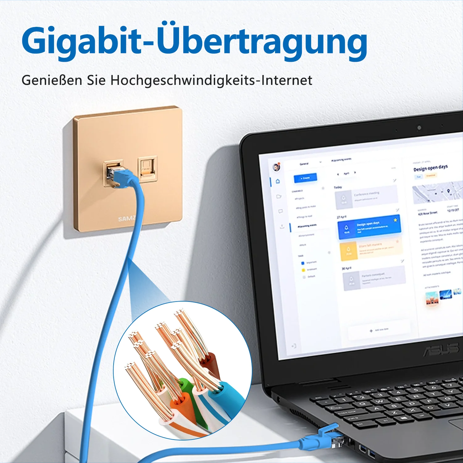 High-Speed Grey UTP Cat5e Ethernet Patch Cable with RJ45 Connectors (Available in 10M and 15M Lengths)