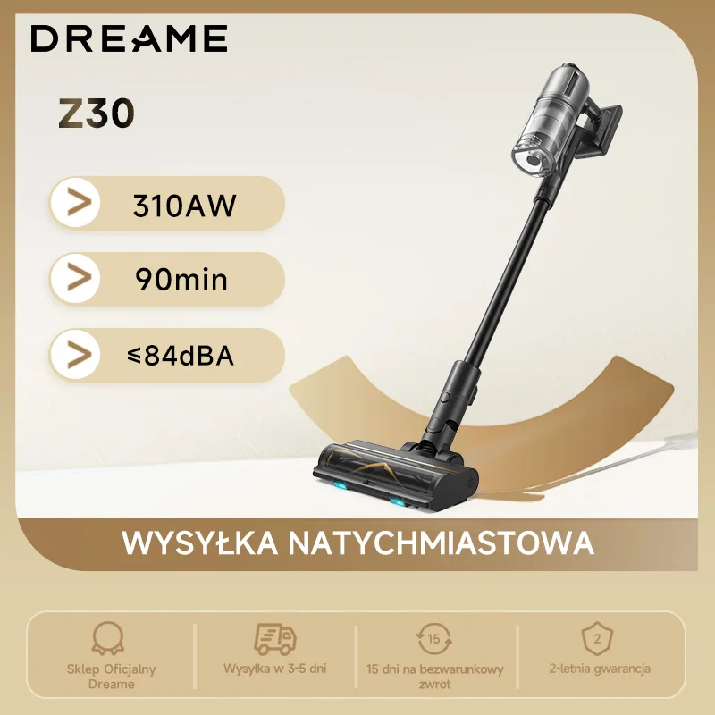 Bezprzewodowy odkurzacz pionowy Dreame Z30 z Polski za $319.64 / ~1179zł
