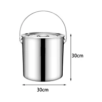 Seau à soupe en acier inoxydable 304, avec couvercle, seau Portable, seau à riz de grande capacité, seau d'eau scellé, Cater 6