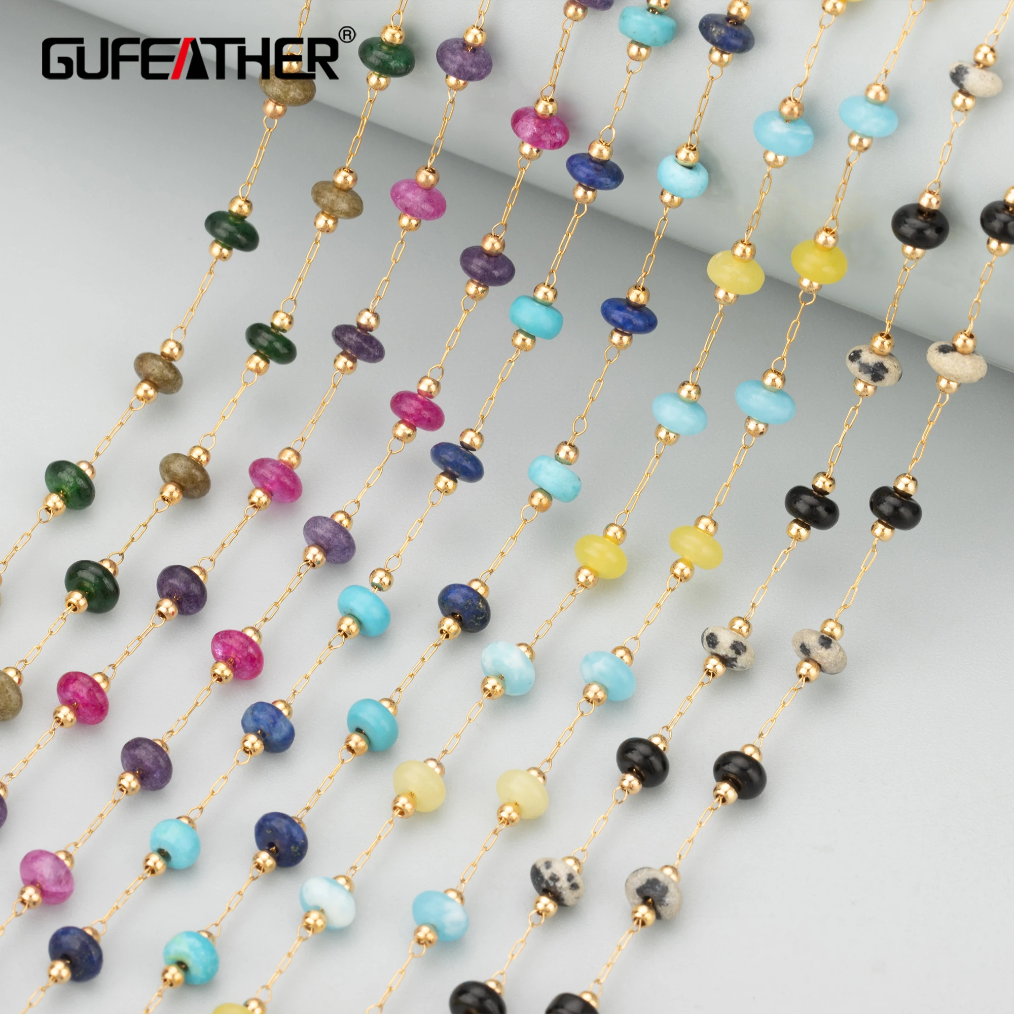 GUFEATHER C348,chain,natural stone,stainless steel,nickel free,hand made,jewelry making,charms,diy bracelet necklace,1m/lot gufeather c82 jewelry accessories pass reach nickel free 18k gold plated natural stone jewelry making diy chain necklace 1m lot