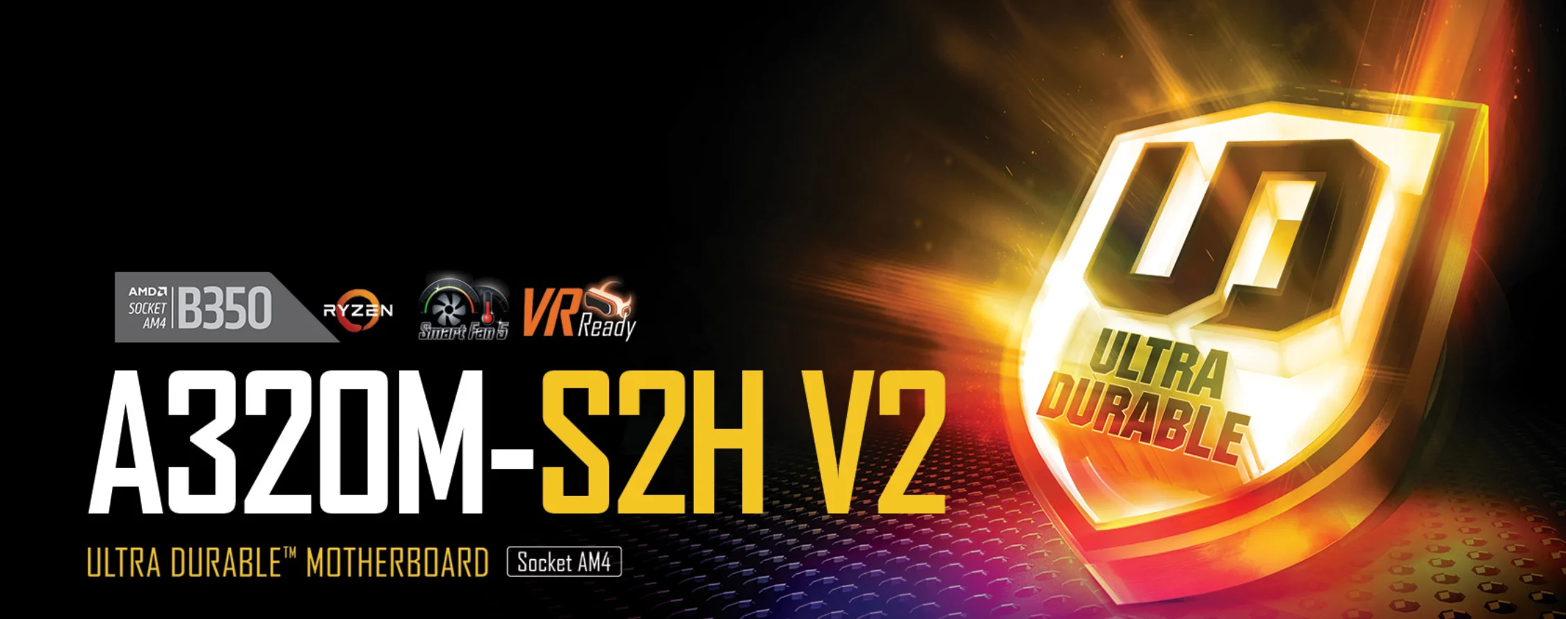 Gigabyte New GA A320M S2H V2 Micro ATX AMD B350 A320 DDR4 3200(O.C