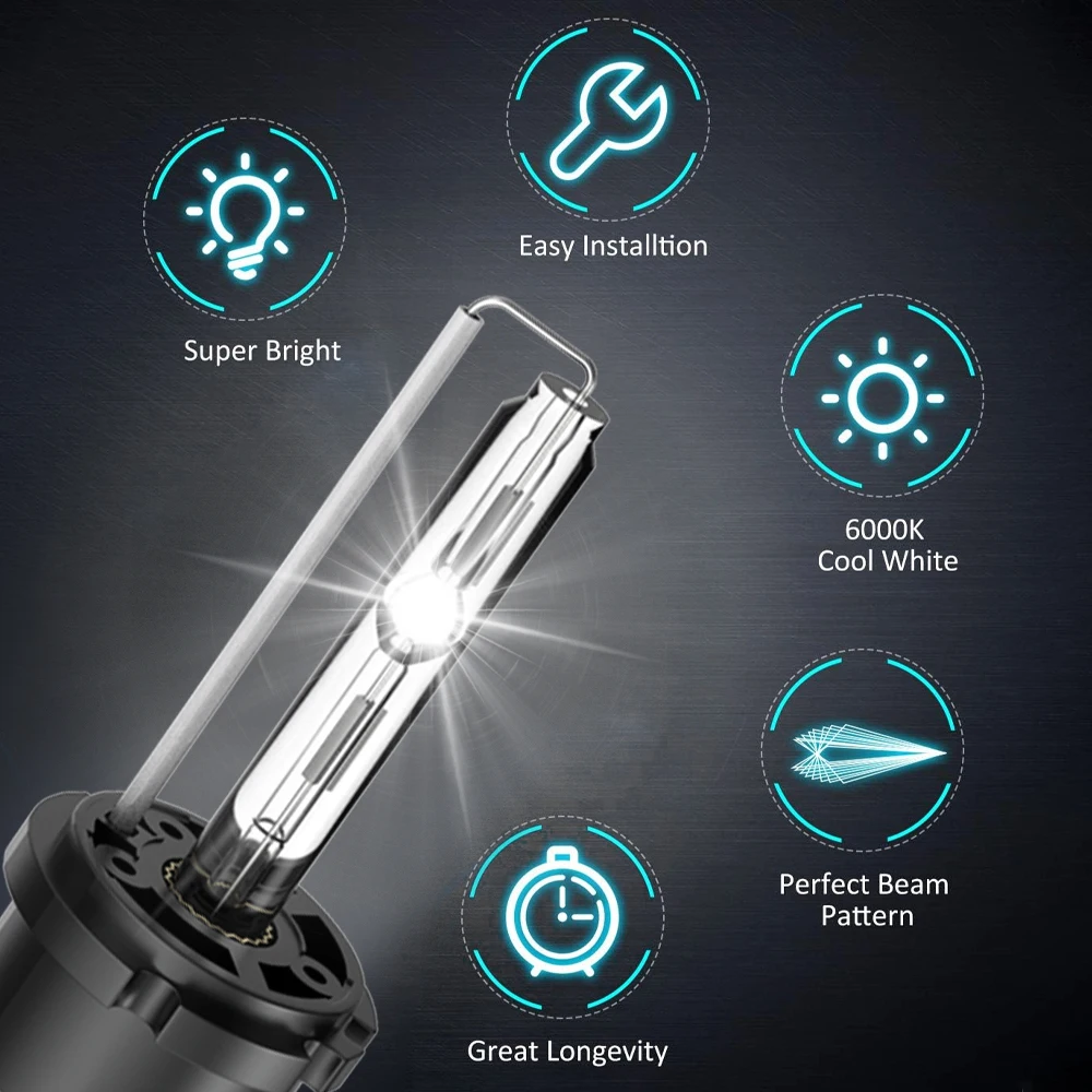 6000K Xenon Bulb D2S Car Light 35W Headlight For Subaru Forester III 2008 2009 2010 2011 2012 Plug-N-Play Headlamp 2