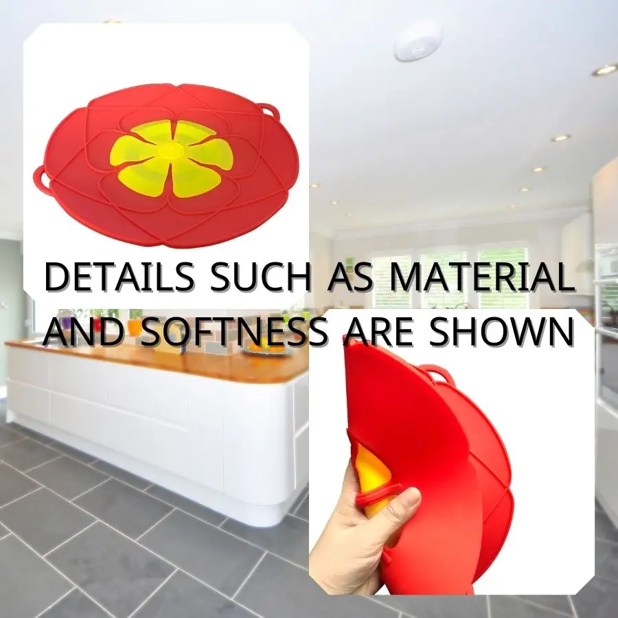 Description Picture 3 of itemDetachable Silicone Spill-proof Pot Cover High Temperature Resistance Ban Be Zigzagged Dour-color Optional Home Kitchen Tool