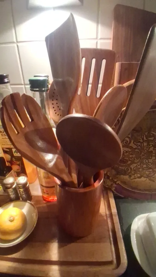 9-Pcs Teak Wood Utensil Set photo review