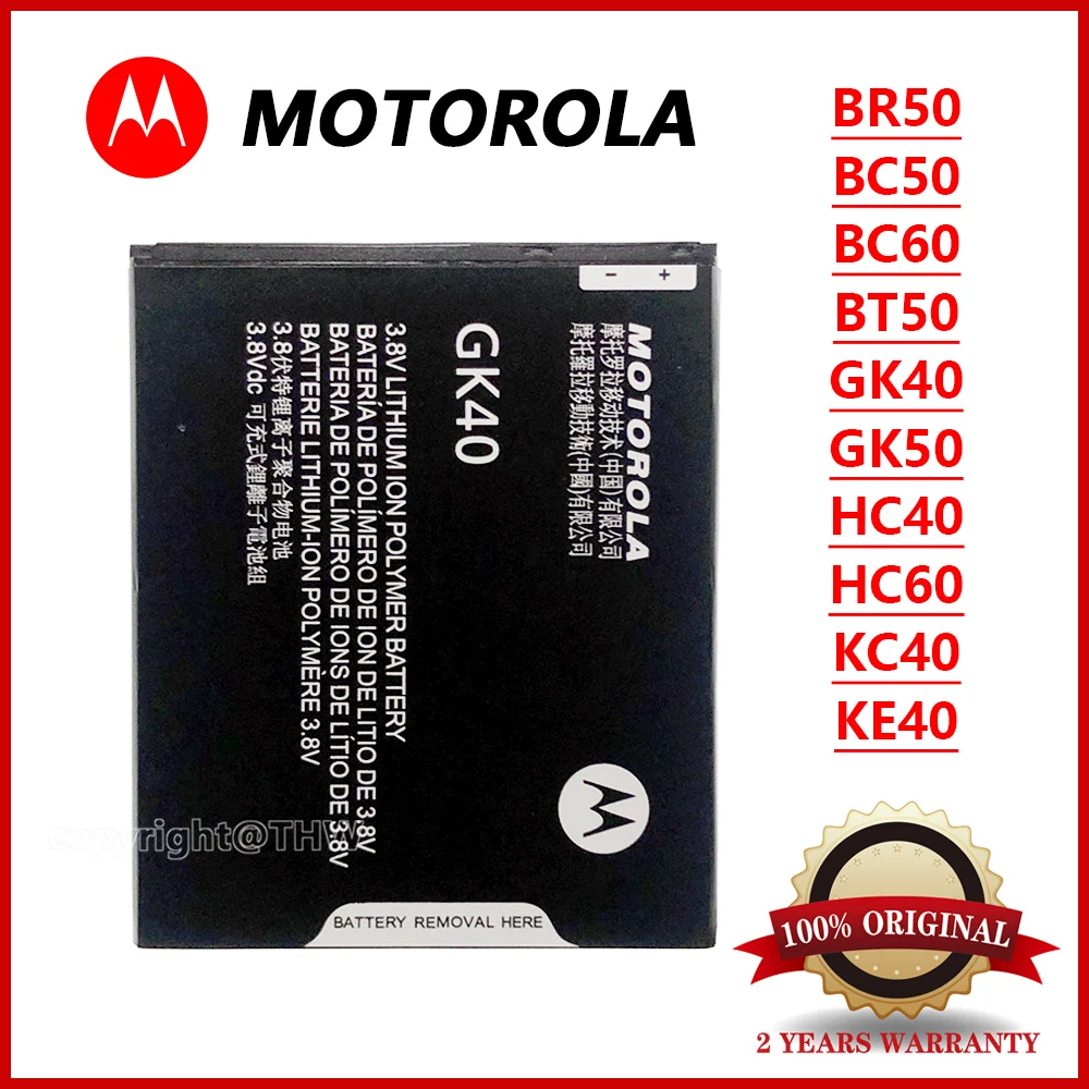 

Original Motorola Batteri BR50 BT50 BC50 BC60 GK40 GK50 HC40 HC60 KC40 KE40 For Motorola Moto Replacement Mobile Phone Battery