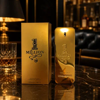 Luxury Gold Bar Style Men’s Fragrance 100ml Eau de Toilette Long Lasting Fresh Spicy Scent Spray Perfume for Daily Wear Party Night Gift Elegant Minimalist Design Scented Cologne Bottle 1