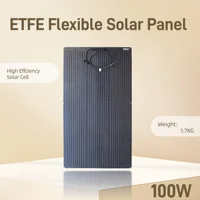 Panneau solaire flexible ETFE portable 100W, monobloc ou en deux parties, panneau photovoltaïque monocristallin 12 volts, adapté au camping en plein air, aux bateaux, etc. 1