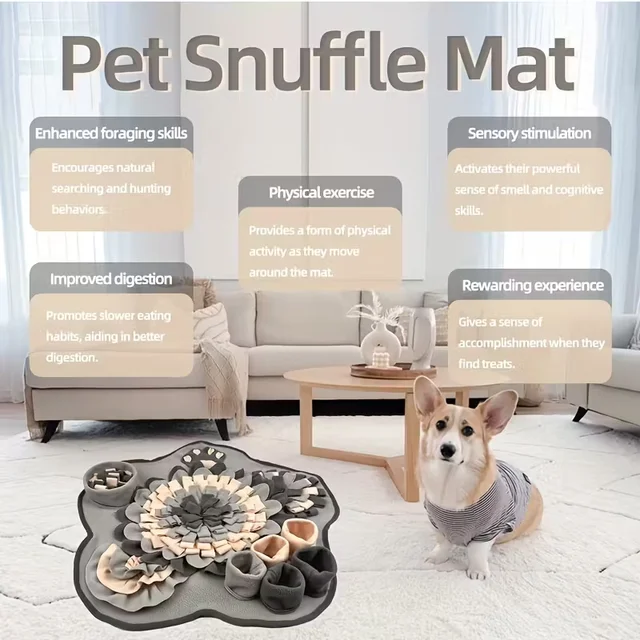 [Interactive Snuffle Mat] Durable Polyester KM-P Interactive Snuffle Mat for Dogs - Slow Feeder & Foraging Skill Toy 4