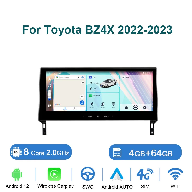 12.3 Inch Carplay Screen Android 12 For Toyota BZ4X 2022