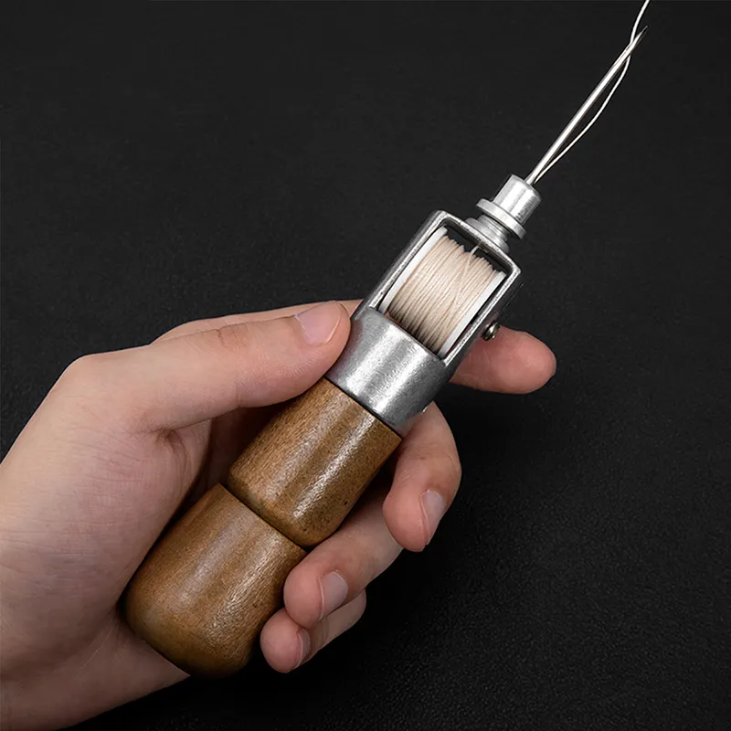 Awl Pricker Hole Maker Tool Punch Sewing Stitching Leather Craft Wooden  Handle L5YE - AliExpress