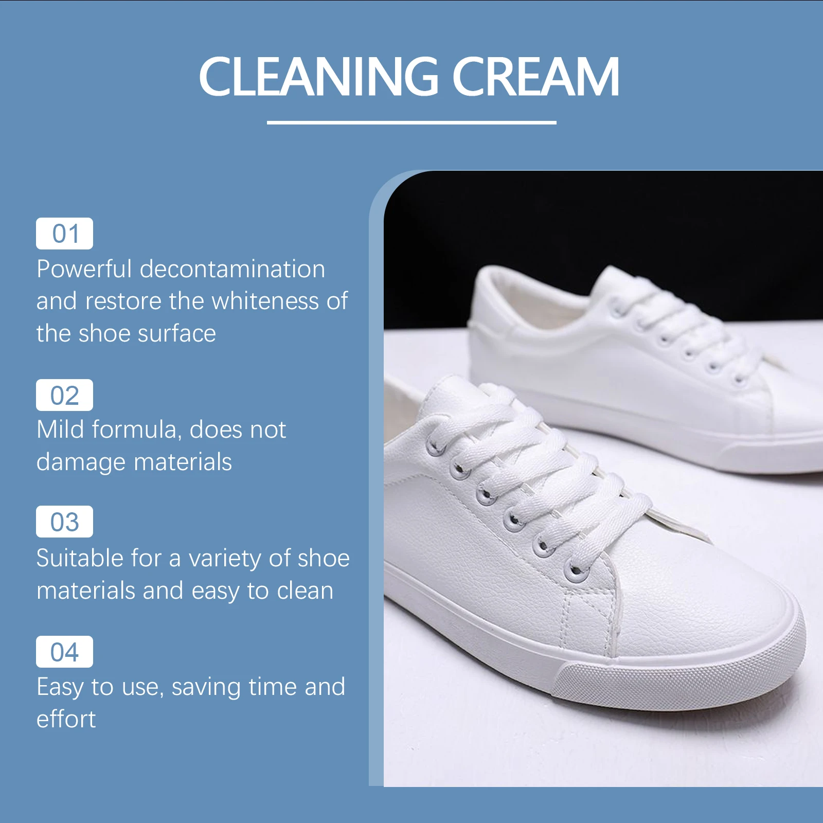 Jakehoe Sport Shoes Cleaning Cream Decontamination Remove Stubborn Stains Restore Whiteness Effective Water Free Cleaning Paste