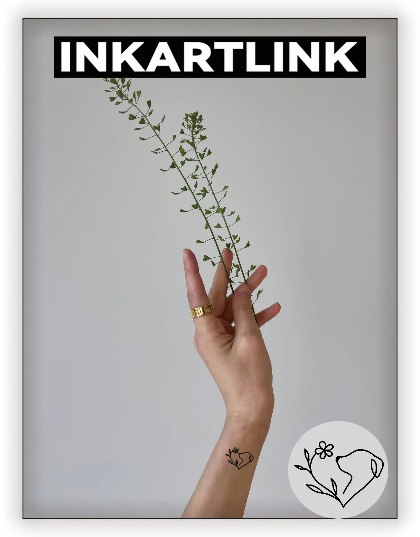 Simple Love Dog Line Temporary Tattoo,Lasts To 15 Days New Technology Magic Waterproof Semi Permanent Sticker. 3