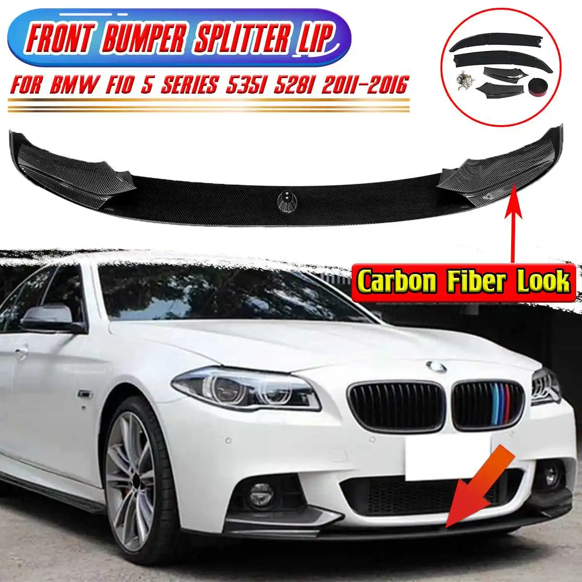 

New Car Front Bumper Splitter Lip Spoiler Bumper Aprons Guard Diffuser For BMW F10 5 Series 535i 528i M Sport 2011-2016