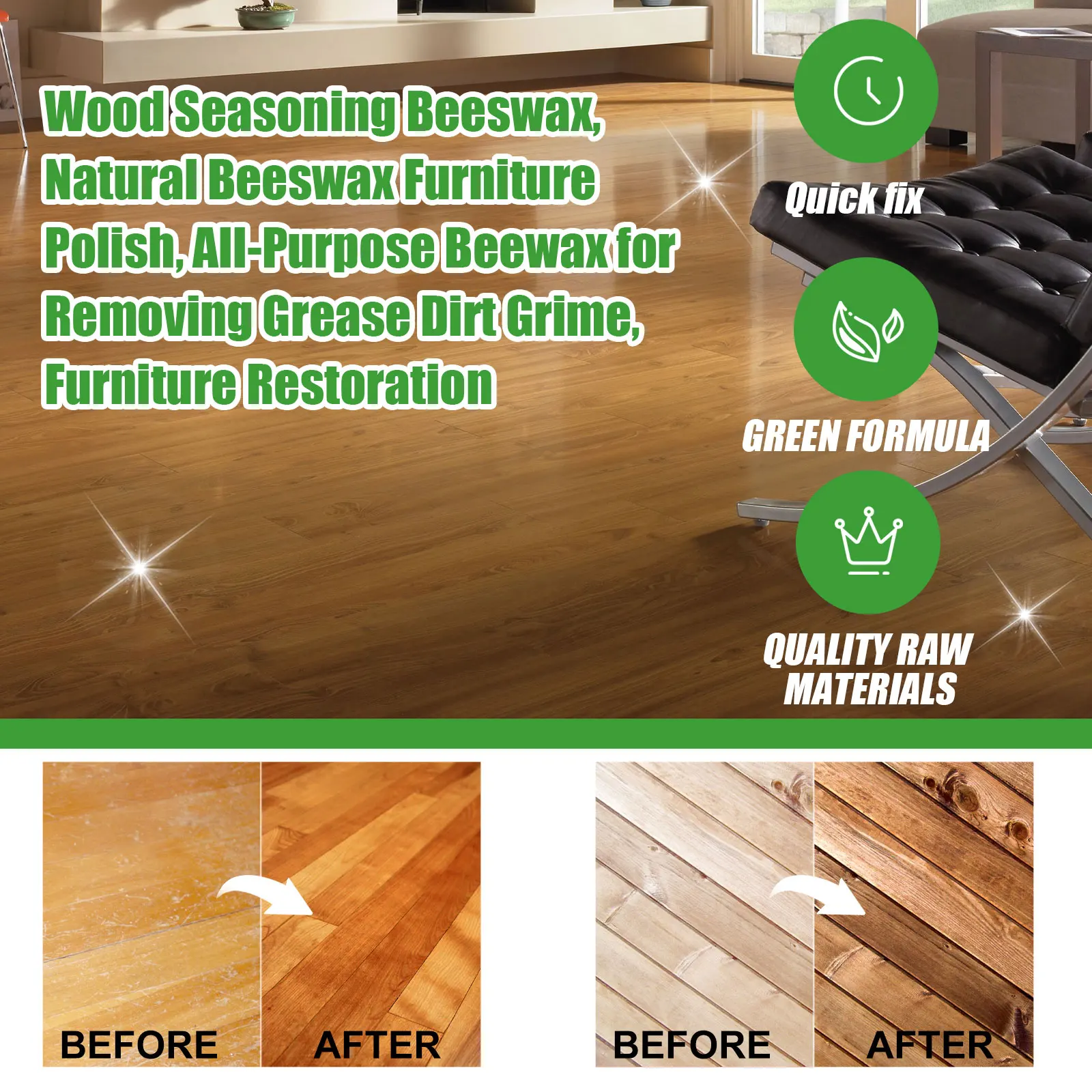 Jaysuing Wood Seasoning Beewax Natural Restoring  Multipurpose Beeswax Wood Furniture Polish Scratch Repair Natural Shine Care