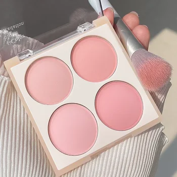 Vibrant Girl Ice Cream Four-Color Blush; Brightening, Natural Bare Makeup Effect, Pigmented, Matte, Fine Texture