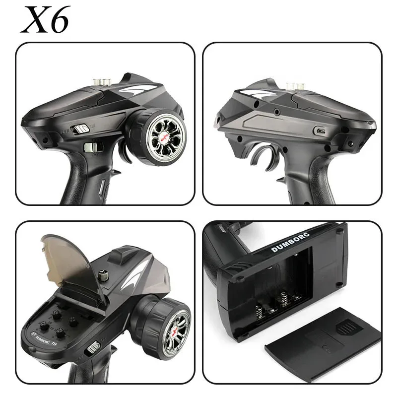 DUMBORC X6 X4 2,4G 4CH 6CH Sender P6F P6FG P6DCG Gyro Empfänger LED Licht für 1/10 1/8 RC Auto Crawler Axial SCX10 D90 Boot – Detail 24