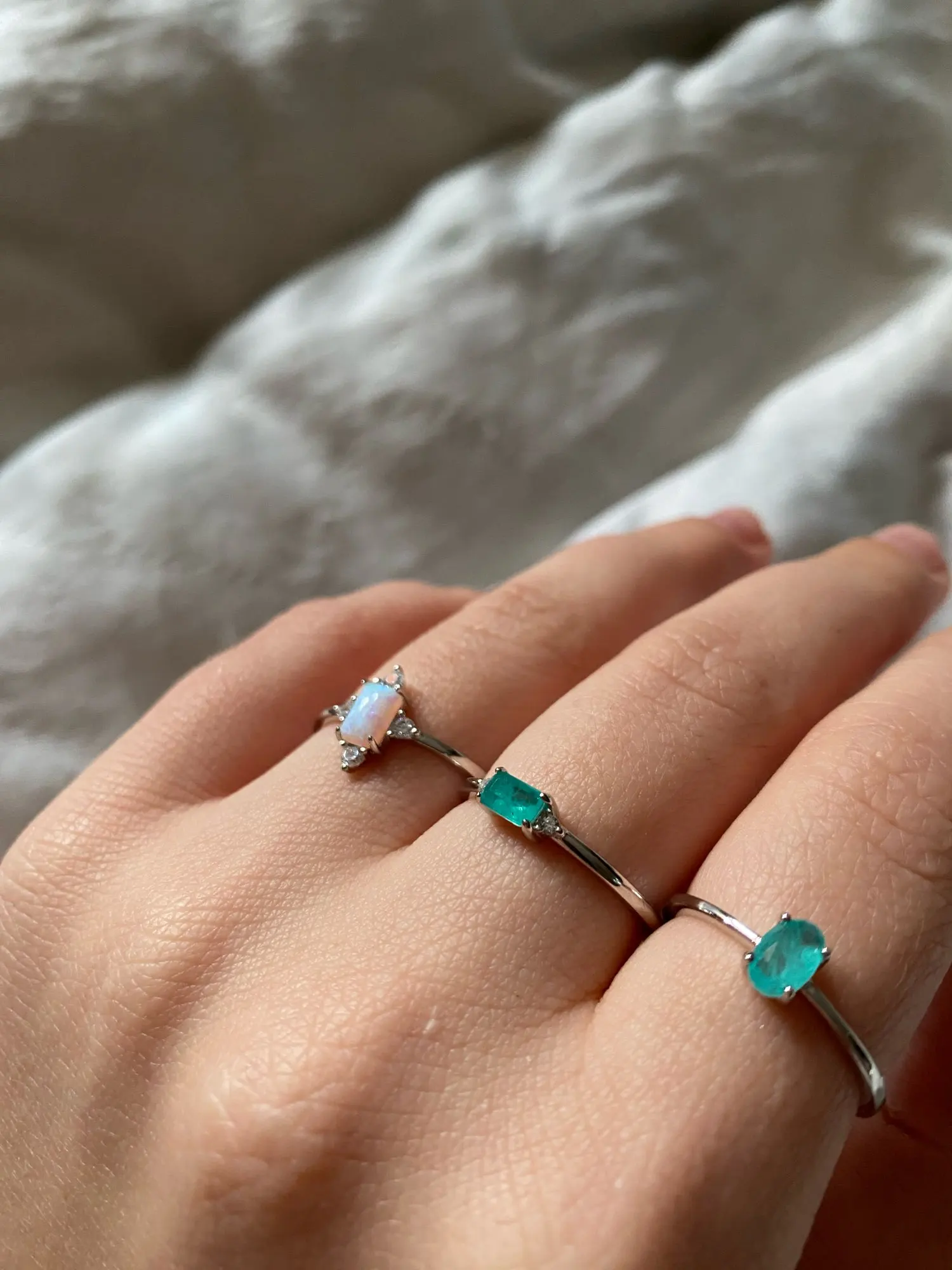 Silver tourmaline ring