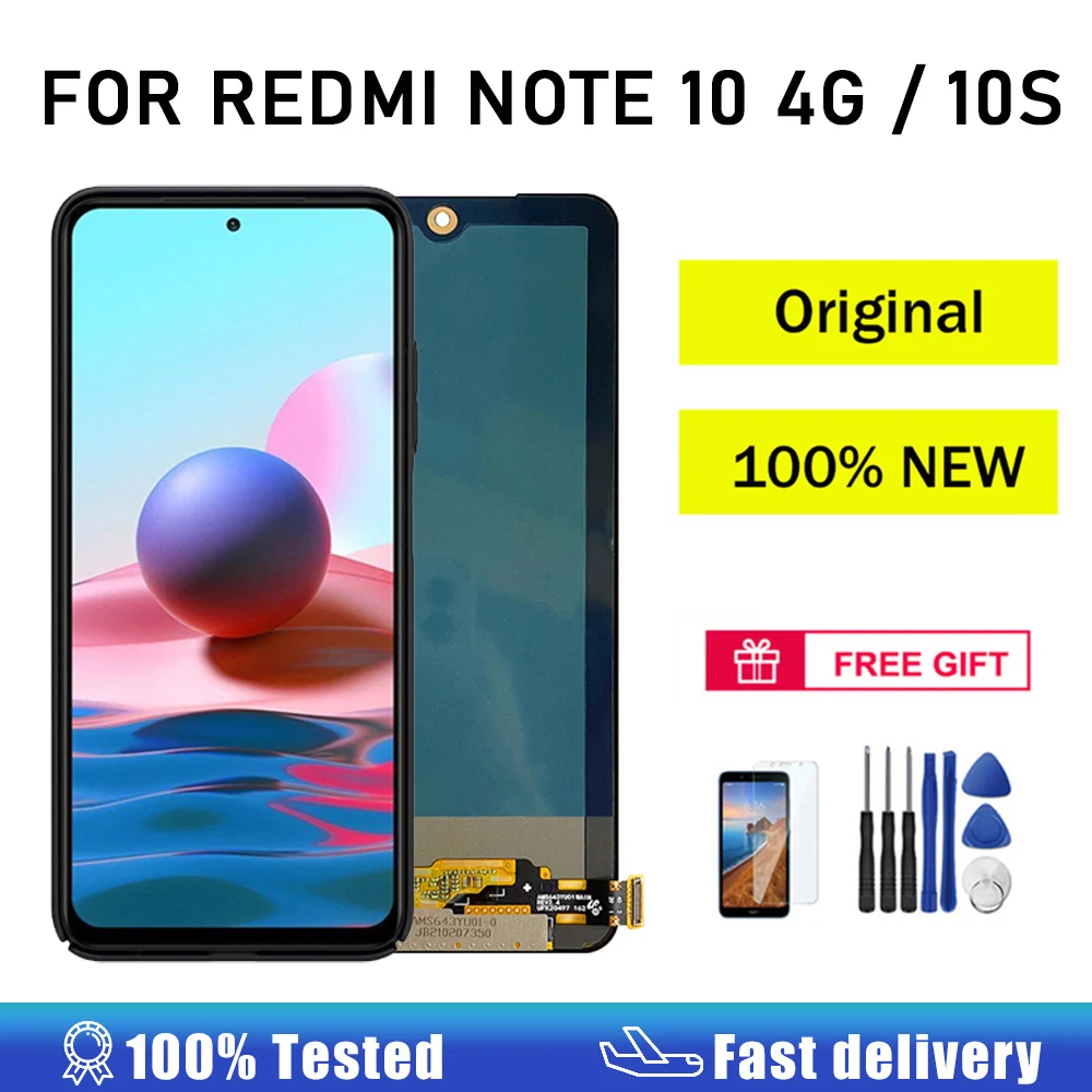 

100% NEW Original Super AMOLED For Redmi Note 10 4G LCD Display Screen Digitizer For Redmi Note 10s LCD Screen With Touch