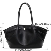 Sac fourre-tout en cuir PU souple, Design de Niche de luxe, capacité spacieuse, sac à bandoulière pour femmes, sac à bandoulière pour les déplacements et les voyages 2