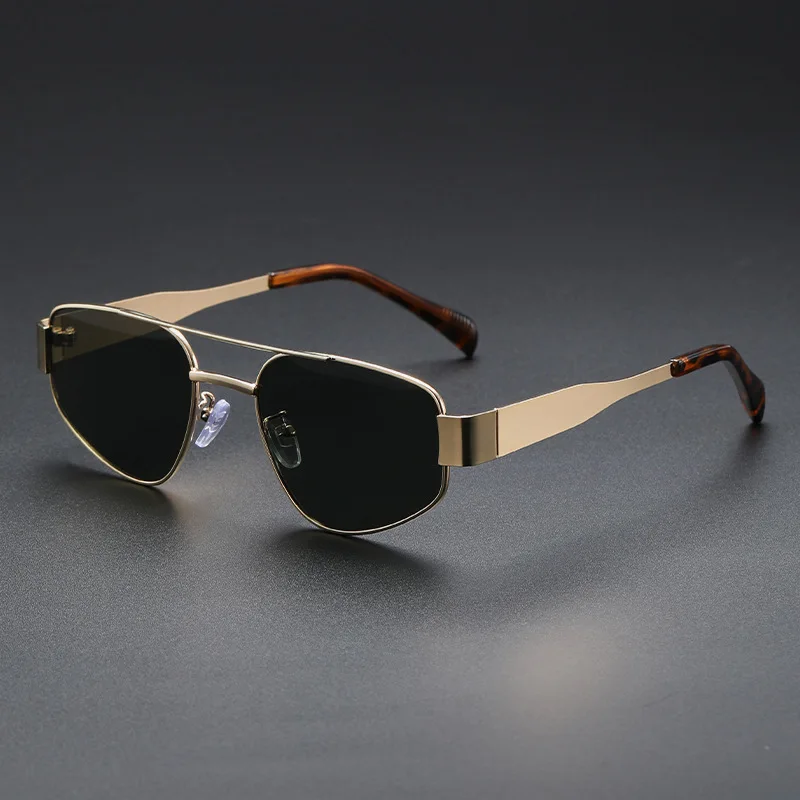 Pilotensonnenbrille Damen Sonnenbrille Metallrahmen Doppelte Brücke Herren Fahrbrille Brillen Mode Brillen 2025, Trend UV-Schutz