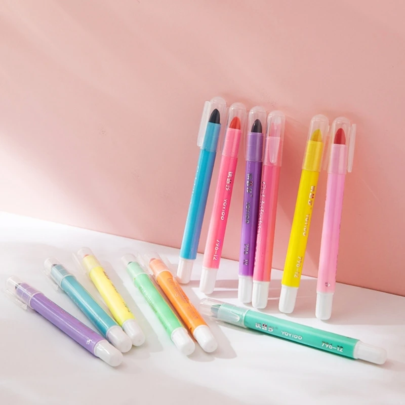 

6/12 Color Set Bible Highlighter Pens Markers with Comfortable Grip No Bleed for Note-taking School Office Supplies