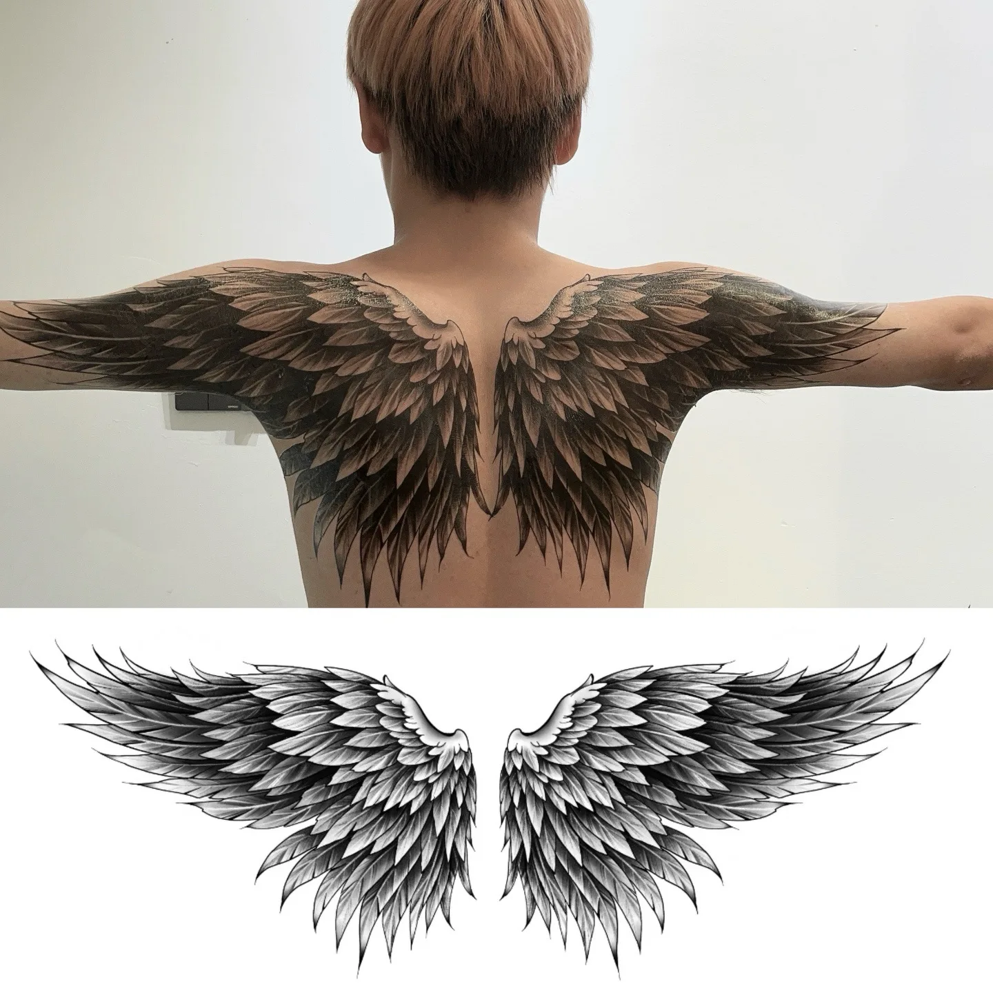 Wings Tattoo Back Man: The Ultimate Guide to Realistic, Long-Lasting  Temporary Angel Wing Tattoos for, image size:1440x1440