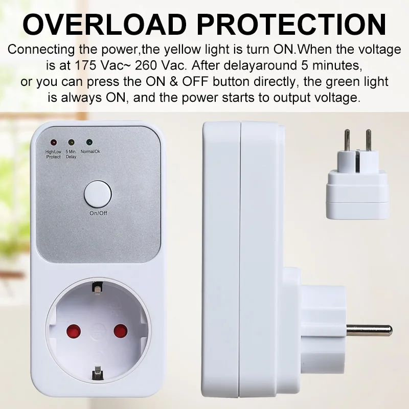 Automatic Voltage Protector For European And American Homes Surge Safe  Socket With Refrigerator Stabilizer And Eu Plug - AliExpress